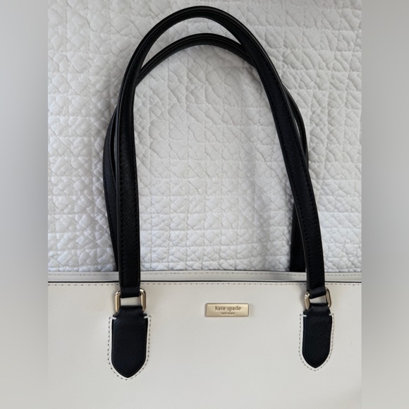 Kate Spade Ivory/Cream/Light Pink with Black Straps Handbag/Purse - Picture 11 of 11